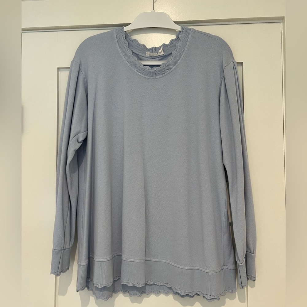 WILT CLOTHING - Powder blue scalloped sweatshirt SZ:M
